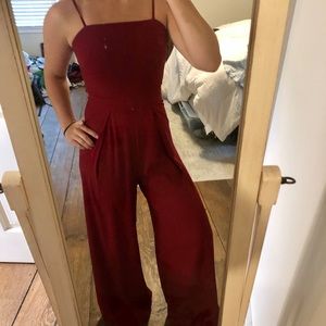 Maroon/red wide leg American Threads jumpsuit